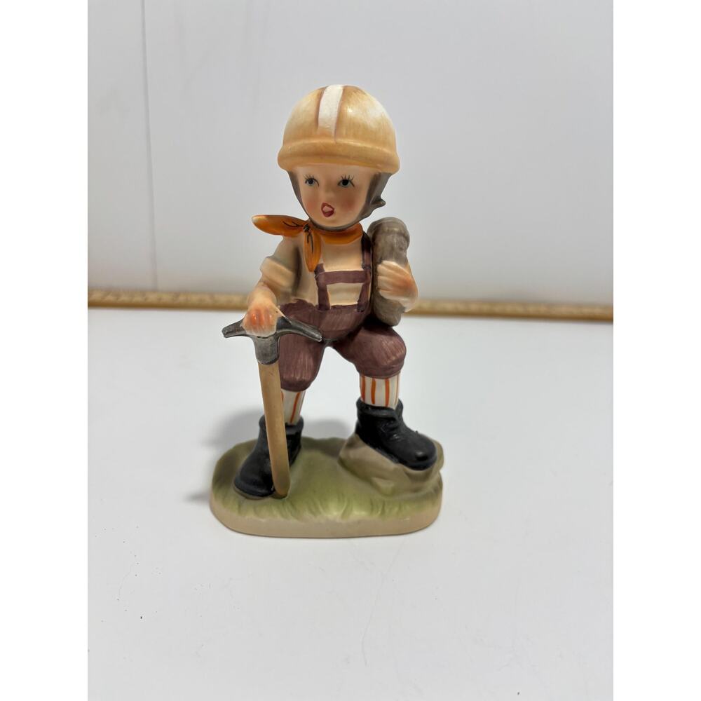 Vintage Hand-Painted Arnart Saxony Ceramic Boy Mountaineer Figurine